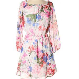 Floral Summer Dress - Size Small - Pink and White/ Multicolor